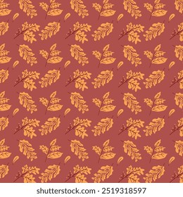 Pattern with autumn elements vector illustration