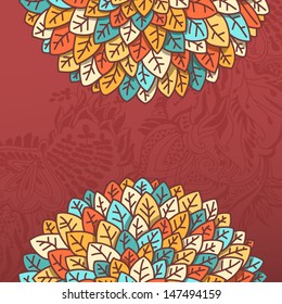 pattern with autumn foliage vector illustration. Eco friendly leaf design autumn background. Abstract autumn background for wallpaper, poster, pattern, label, emblem, frame, decoration 