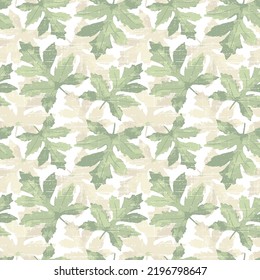 pattern autumn leaf of green Elegant trendy ditsy foliage texture vector repeating pattern comprising beautiful geranium leaves.Maple Leaf Camouflage Pattern