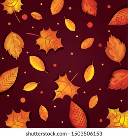 pattern of autumn with leafs