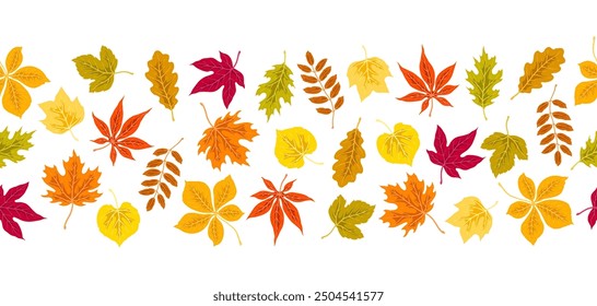 Muster mit Herbstblättern. Hintergrund mit verschiedenen Blättern.