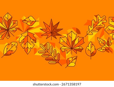 Padrão com folhas de outono. Fundo com várias folhagens.