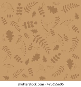 Pattern with autumn leaves of different trees. Vector illustration