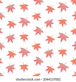 A pattern of autumn leaves with a transparent background.