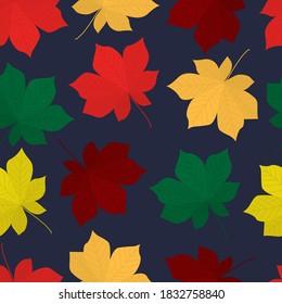 Pattern with autumn leaves. Vector image, eps 10