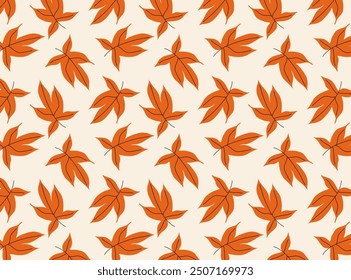 Muster mit Herbstblättern, vektor nahtloser Hintergrund mit Blattfall, Hintergrund mit Herbststimmung für Dekoration und Druck für den Druck