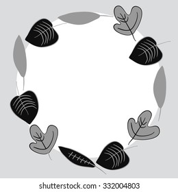 Pattern  of autumn   motif, leaves, spots, hole,circle. Hand drawn.