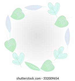 Pattern  of autumn   motif, leaves, spots, hole,circle, copy space. Hand drawn.