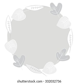Pattern  of autumn   motif, leaves, spots, hole,circle, copy space. Hand drawn.