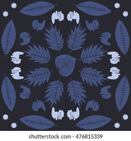 Pattern with  autumn theme. Hand drawn.