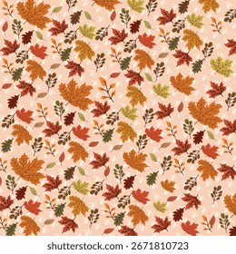 Pattern with autunm colored leaves