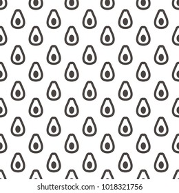Pattern Avocado Cute Abstract Geometric Wallpaper Vector illustration. background. black. on white background