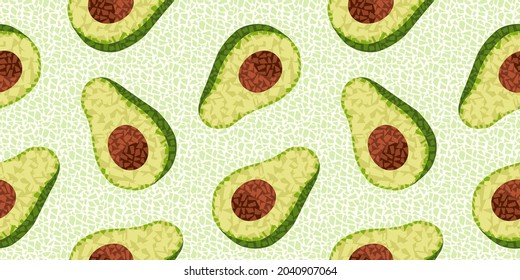 Pattern with avocado in mosaic style