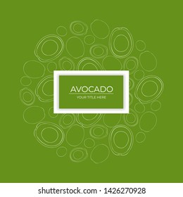 Pattern of avocado slices arranged in a circle with a white outline with space for text