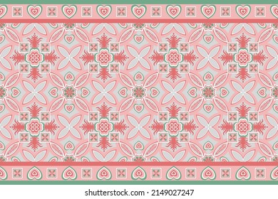 Baldosas de suelo de azulejos de patrón. Resumen de fondo geométrico Ilustración vectorial, color rosado sin fisuras patrón mediterráneo Baldosas de suelo portugués azulejo diseño. Baldosas de talavera de cemento del suelo 