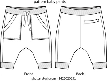 pattern baby pants vector template