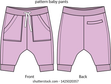 pattern baby pants vector template