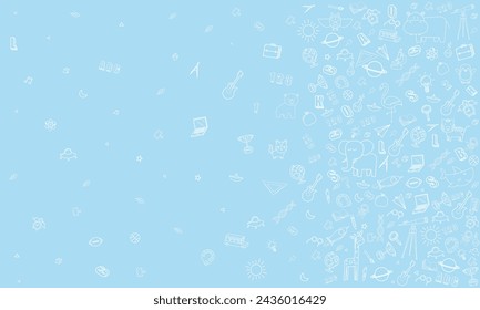 Pattern Back to school icons on background with media icons vector design.