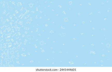 Pattern Back to school icons on background with media icons vector design.
