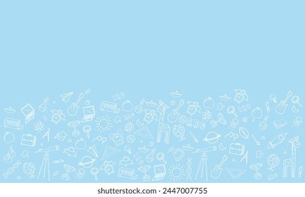 Pattern Back to school icons on background with media icons vector design.