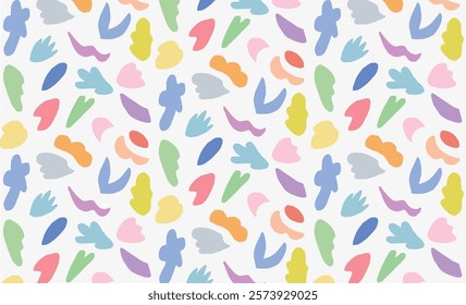 Pattern background with abstract design shapes. Hand drawn illustration vector.
