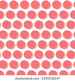 Fondo de patrón, formas abstractas, círculos rojos sobre un fondo blanco en vector para uso comercial de afiches.