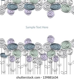 pattern background with blue flowers