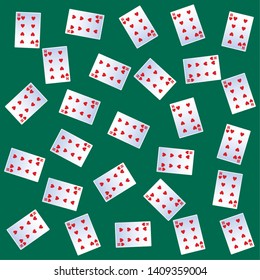 Pattern background casino cards poker blackjack games leisure vector illustration graphic design