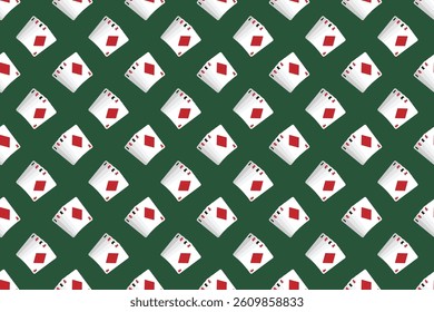 Pattern background casino cards poker blackjack games leisure Hearts, crosses, spades and diamonds. graphic design Vector seamless pattern 