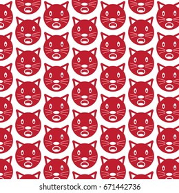 Pattern background Cat Face emotion Icon