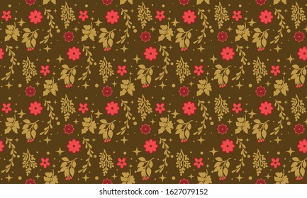 Pattern background for Christmas, with beautiful flower and leaf design.