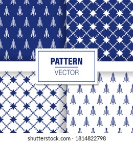 Pattern background. Christmas patterns. Trendy vector patterns. Blue and white color background. Vector illustration