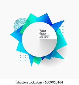 Pattern background with circle and geometric shapes. Central circle with shadow effect. Modern background design for decoration, covers, brochures, presentations and backdrops. Vector geometric design