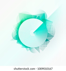 Pattern background with circle and geometric shapes. Central circle with shadow effect. Modern background design for decoration, covers, brochures, presentations and backdrops. Vector geometric design