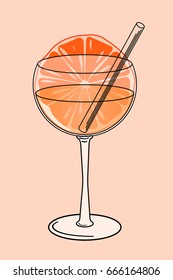 Pattern background of citrus cocktail. Vector illustration.