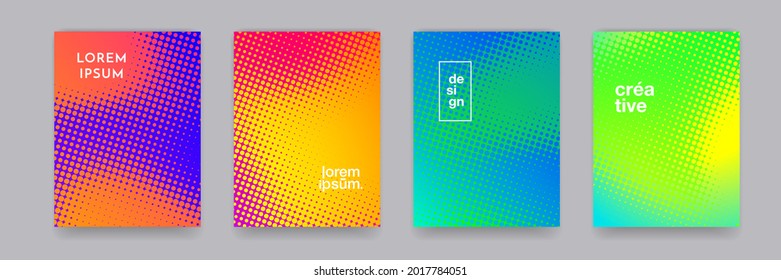 Pattern background with color gradient, abstract geometric line design, vector. Halftone color gradient pattern background with minimal modern shapes