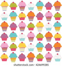 Pattern background with cupcake design