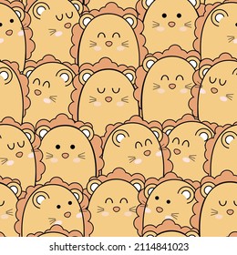 Pattern background cute animal brown color for carpet background, fabric wallpaper and shirt vector illustration.	
