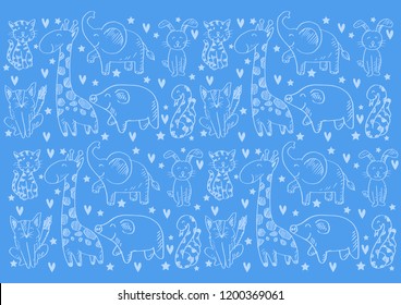 Pattern background with cute animals