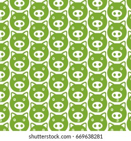 Pattern background Cute pig emotion Icon