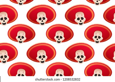 Pattern background Day of the Dead a traditional Mexican holiday (Dia de Muertos)