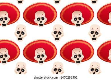 Pattern background Day of the Dead a traditional Mexican holiday (Dia de Muertos)