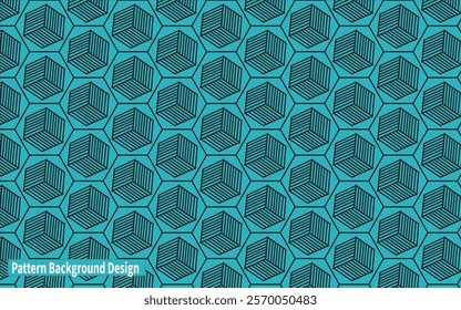 Pattern Background Design with Cyan and Black Colour