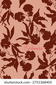 Pattern background flowers botanical drawing