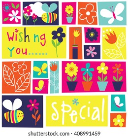 pattern background with flowers colorful