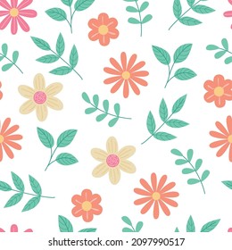 pattern background with flowers seamless pattern for wallpaper, fabric, cover, interior decor and other users