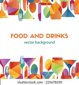 Pattern background. Food and drinks