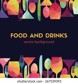 Pattern background. Food and drinks