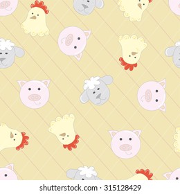 The pattern for the background. Fun kids ornament made from various animal muzzles