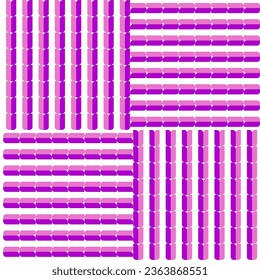 Pattern background from geometric shapes, pink and white stripes. For destroying gift wrap, book cover, clothes, table cloth.